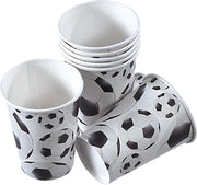 Tib Feestbekers Voetbal Karton Junior Wit/zwart 260 Ml 8 Stuks