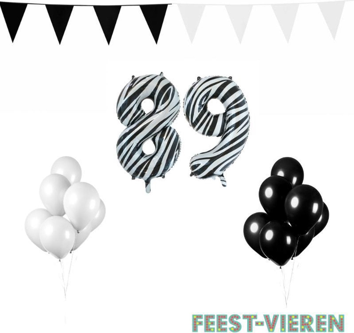 89 jaar Verjaardag Versiering Pakket Zebra