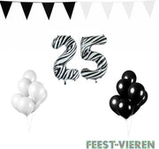 25 jaar Verjaardag Versiering Pakket Zebra