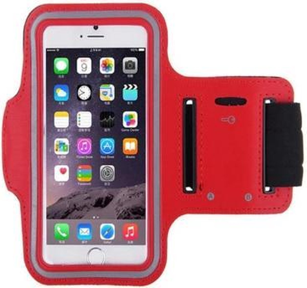Universele hardloop telefoonhouder armband – Telefoonhouder hardlopen universeel – Geschikt voor telefoons van 13cm t/m 15cm - Rood