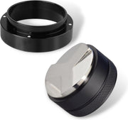 Koffie doseerring + koffie verdeler - 58mm - zwart - RVS - portafilter ring - leveler - distributeur - tamper -barista-accessoires - barista tools