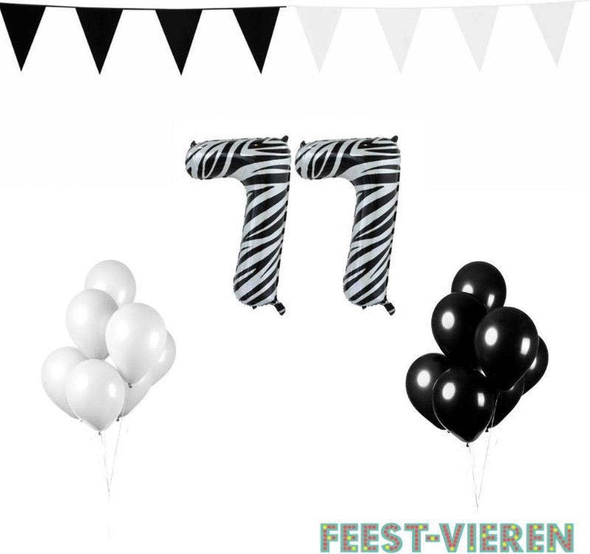77 jaar Verjaardag Versiering Pakket Zebra