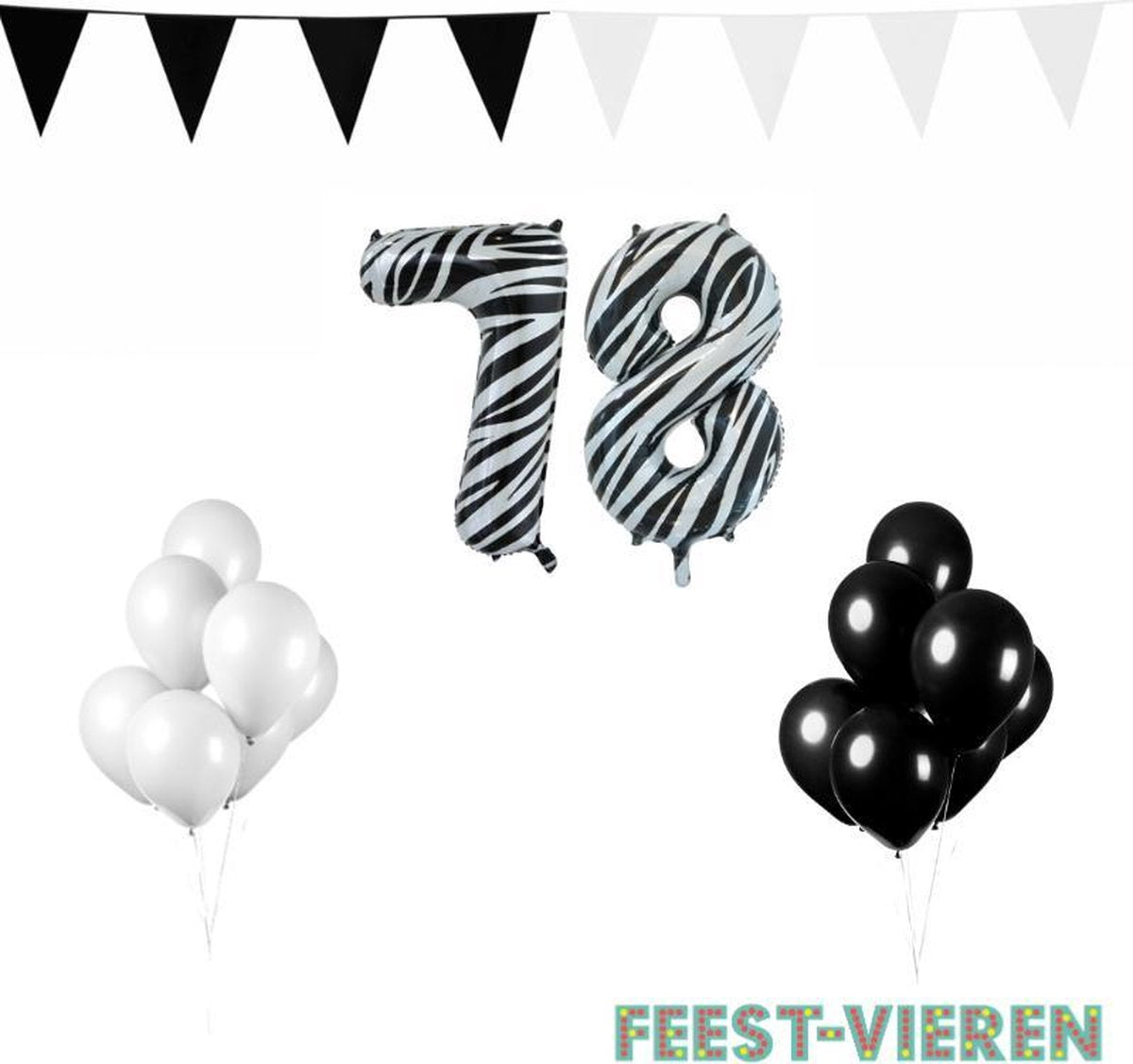 78 jaar Verjaardag Versiering Pakket Zebra