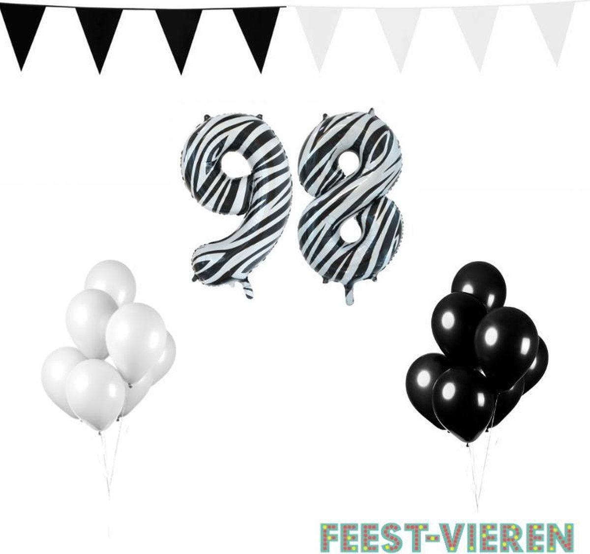 98 jaar Verjaardag Versiering Pakket Zebra