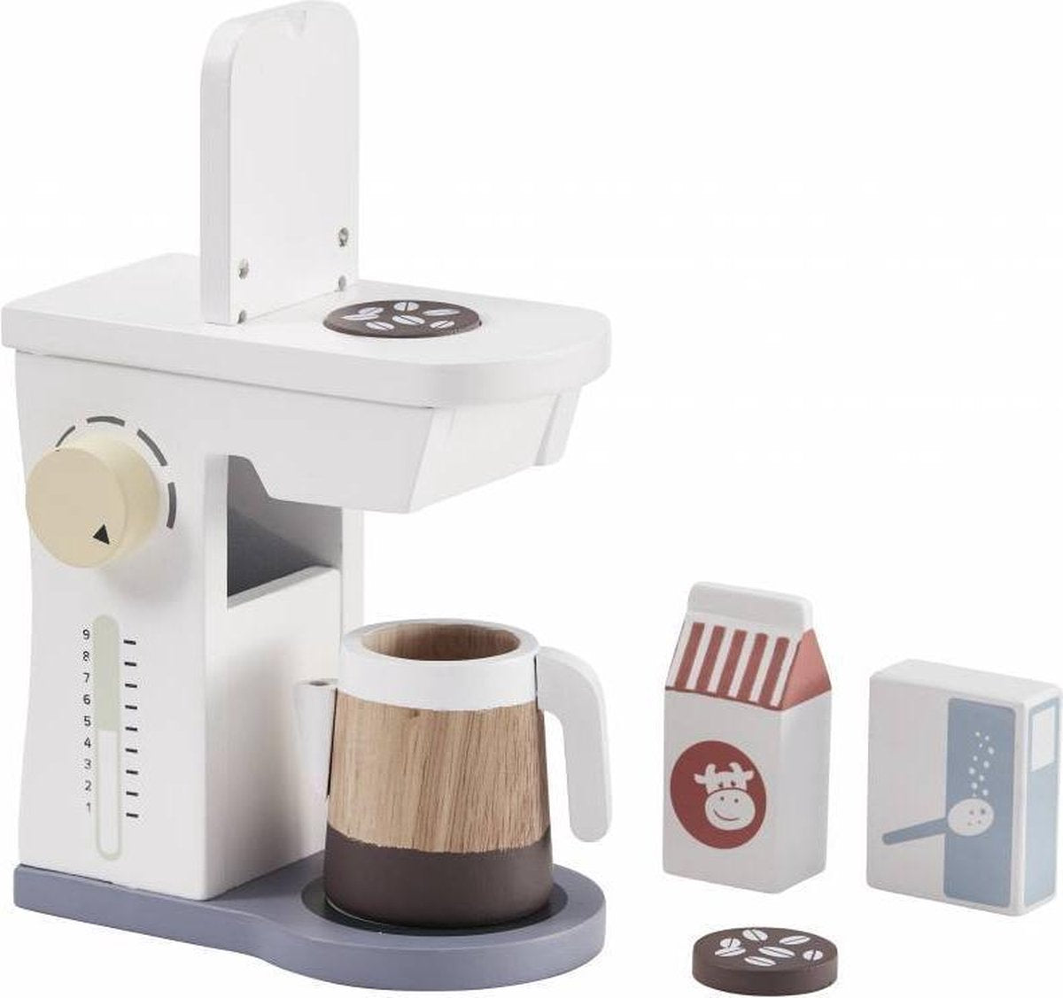 Kid's Concept Houten Koffieapparaat 18 Cm 6-delig Wit