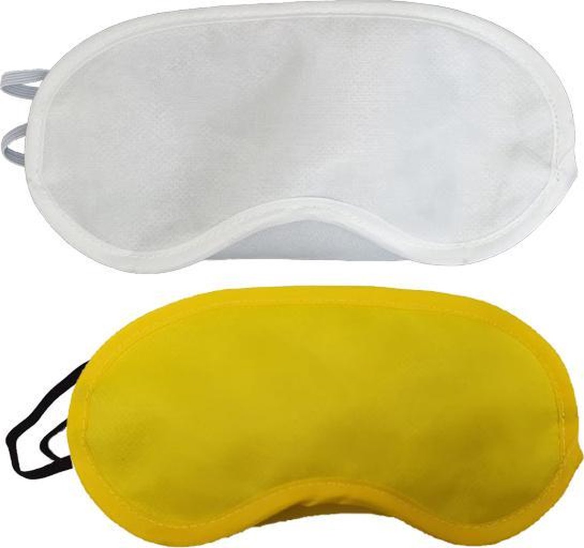 Slaapmaskers Geel & Wit - 2 Stuks - Thuis - Slaapmasker - Onderweg - Vliegtuig - Festival - Slaapcomfort - oDaani