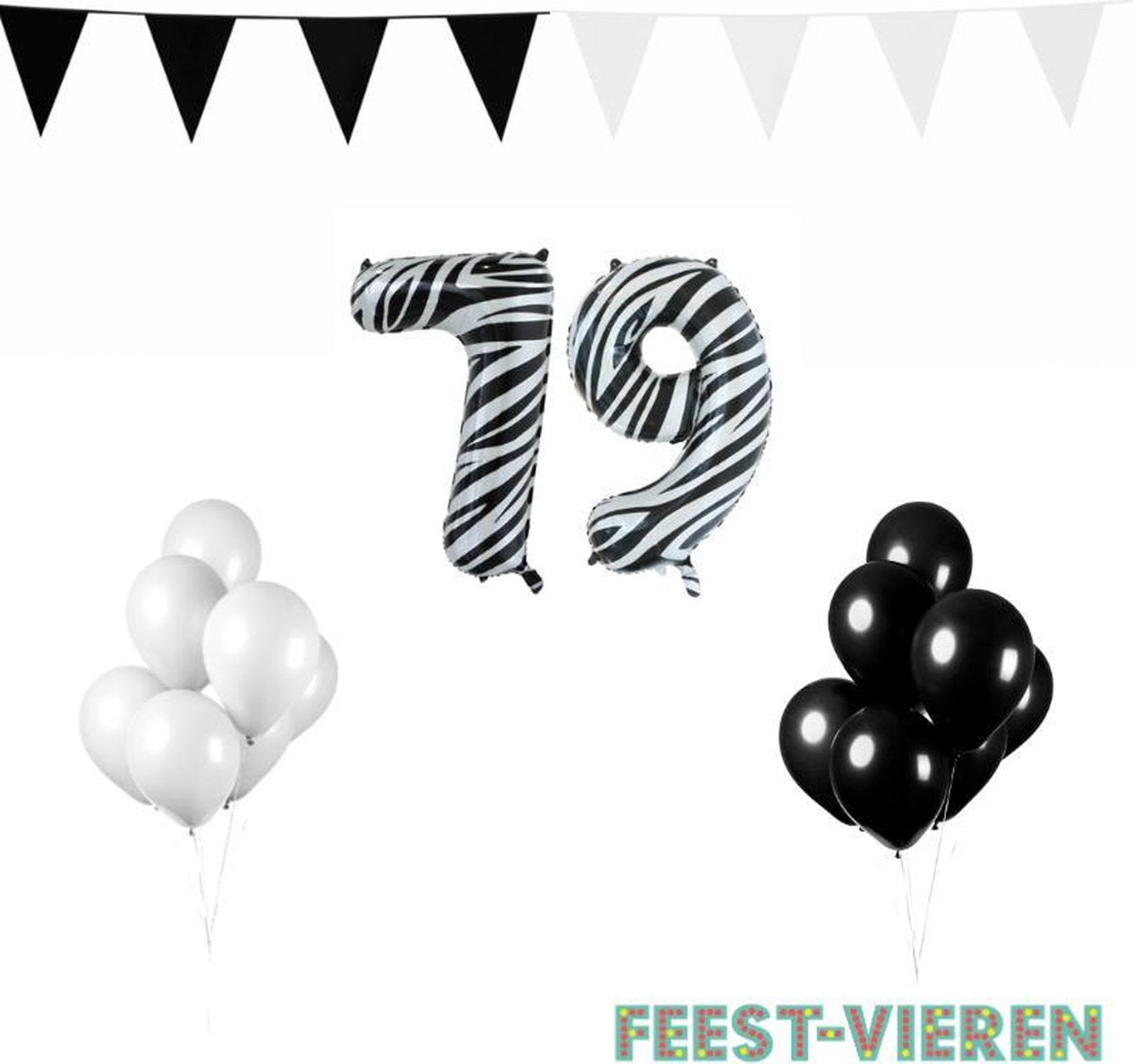 79 jaar Verjaardag Versiering Pakket Zebra