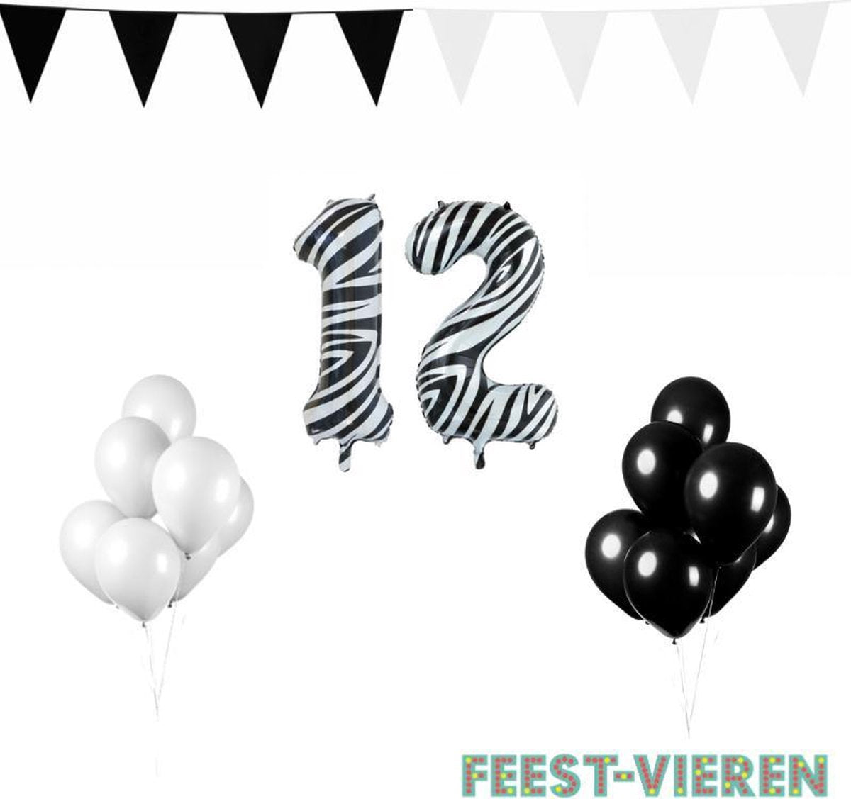 12 jaar Verjaardag Versiering Pakket Zebra