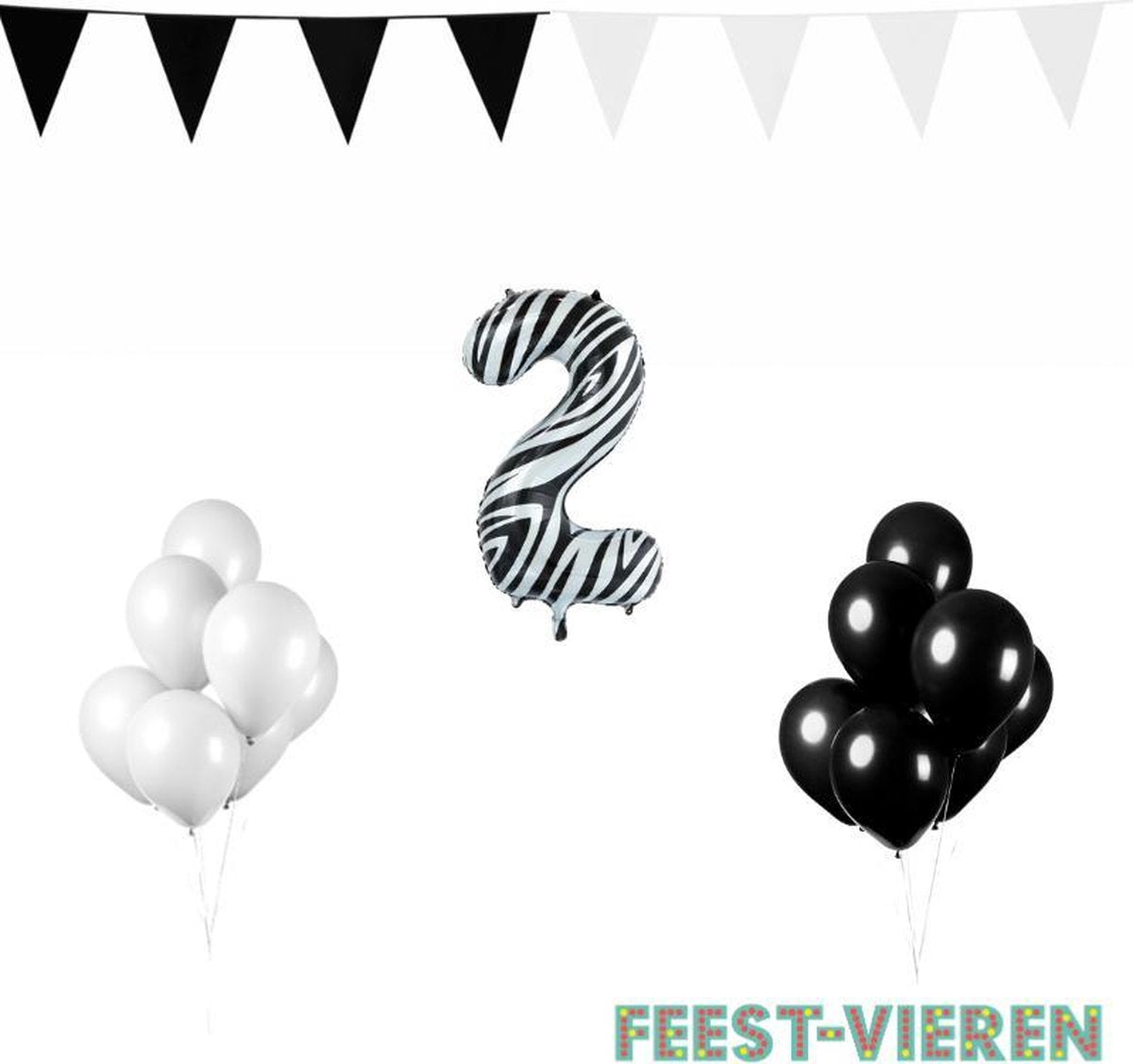 2 jaar Verjaardag Versiering Pakket Zebra