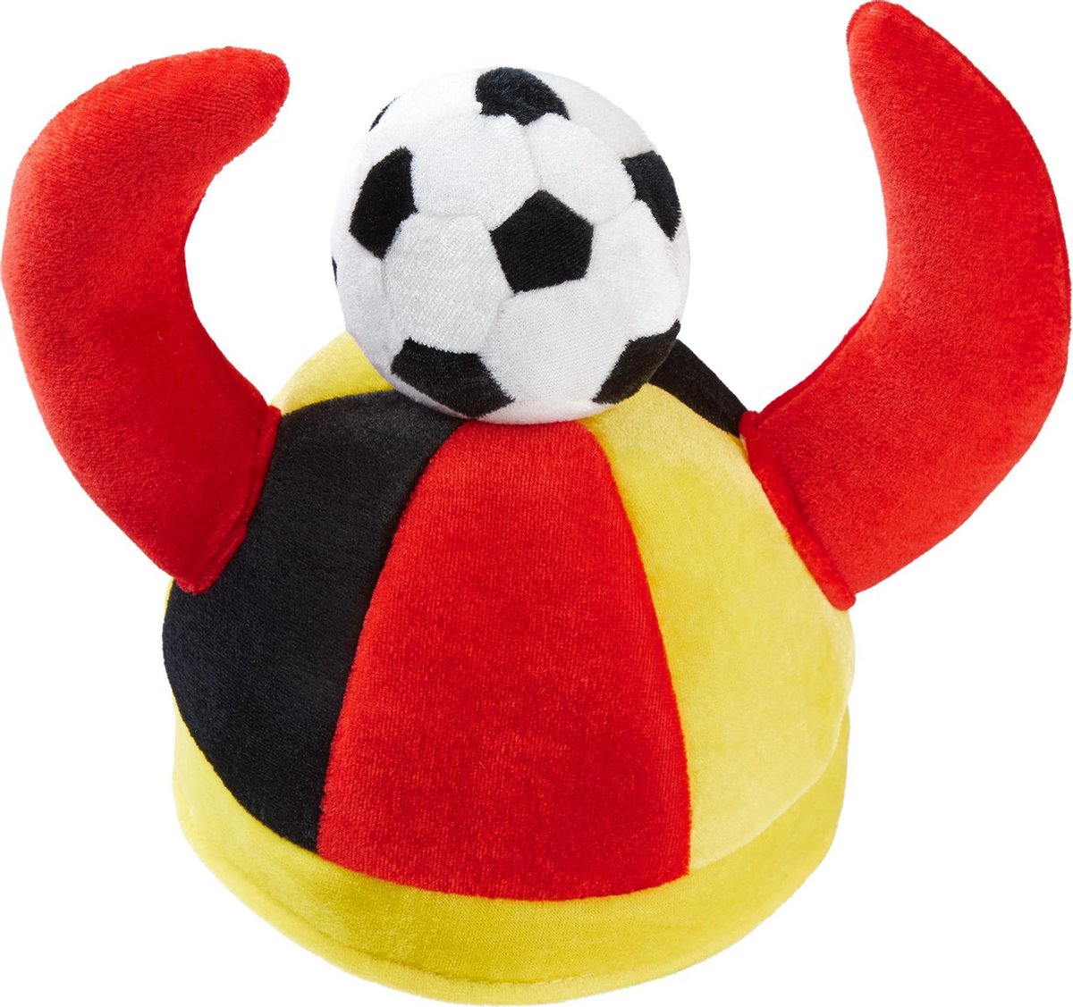 dressforfun - Duitsland-fanhoed met hoorns   - verkleedkleding kostuum halloween verkleden feestkleding carnavalskleding carnaval feestkledij partykleding - 302056