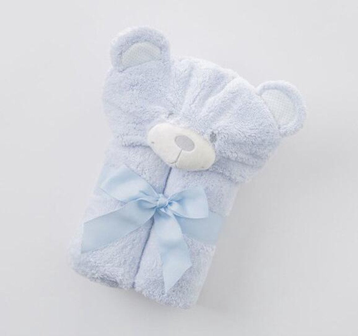 JillyBee - Badcape - Fleece - Knuffeldeken - Beer - Blauw