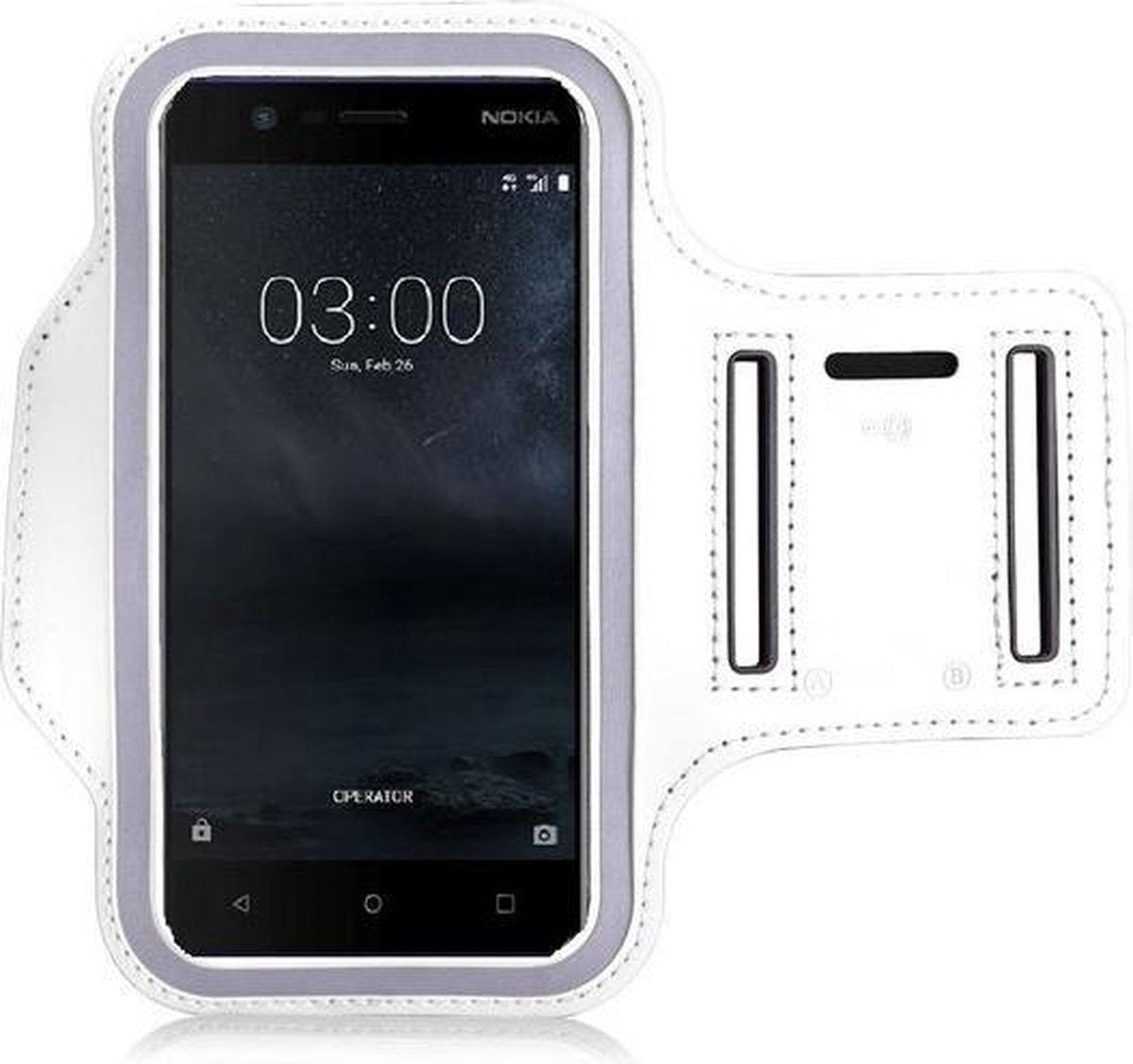 Nokia 5 Sportarmband Hoesje Hardloopband Wit