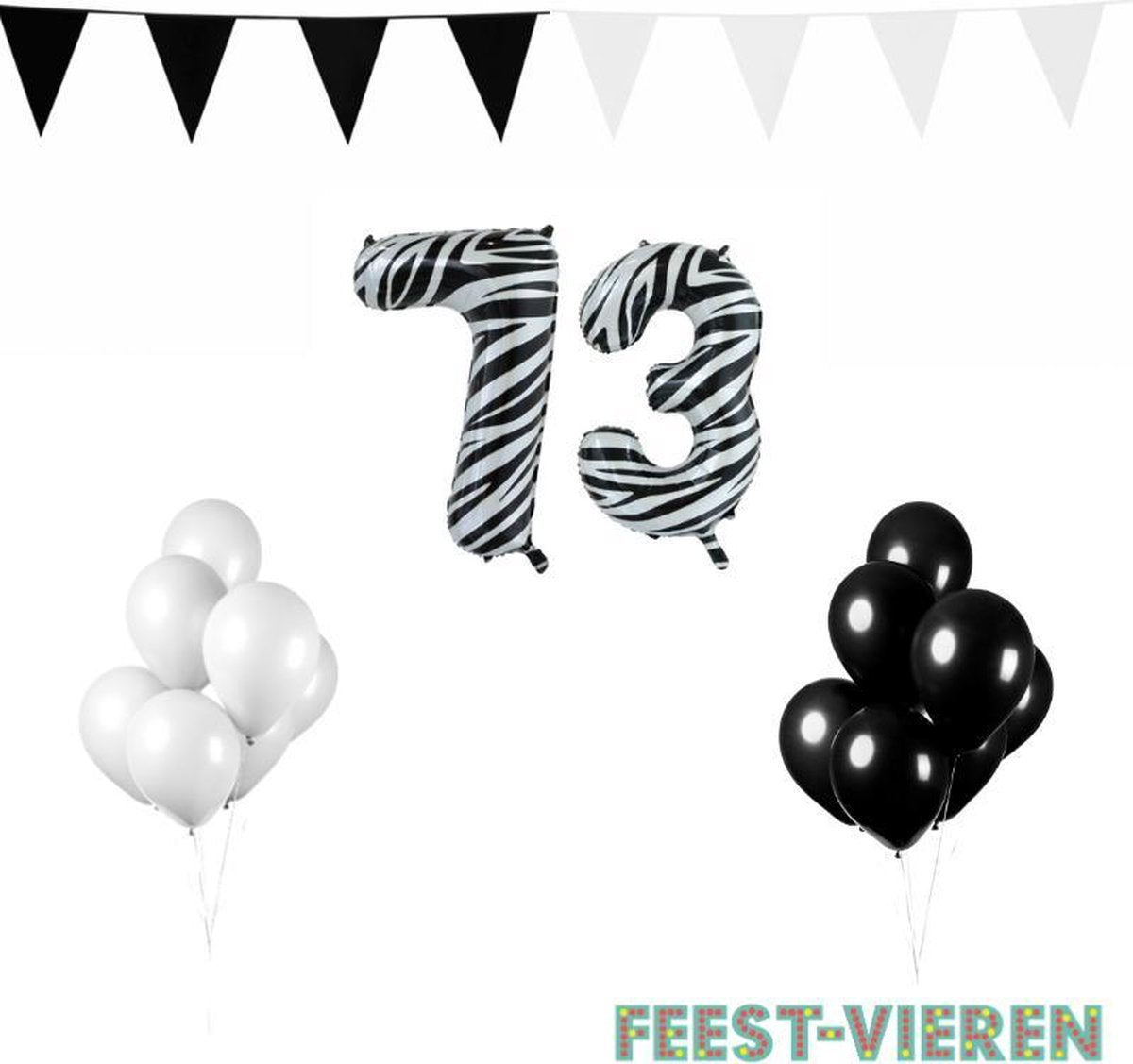 73 jaar Verjaardag Versiering Pakket Zebra