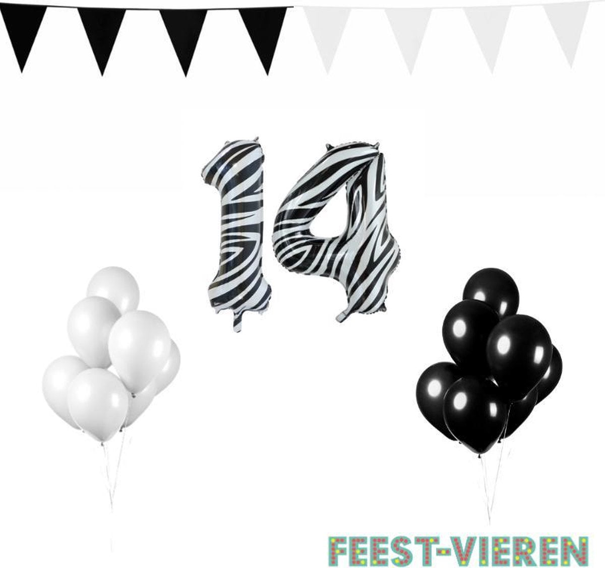 14 jaar Verjaardag Versiering Pakket Zebra