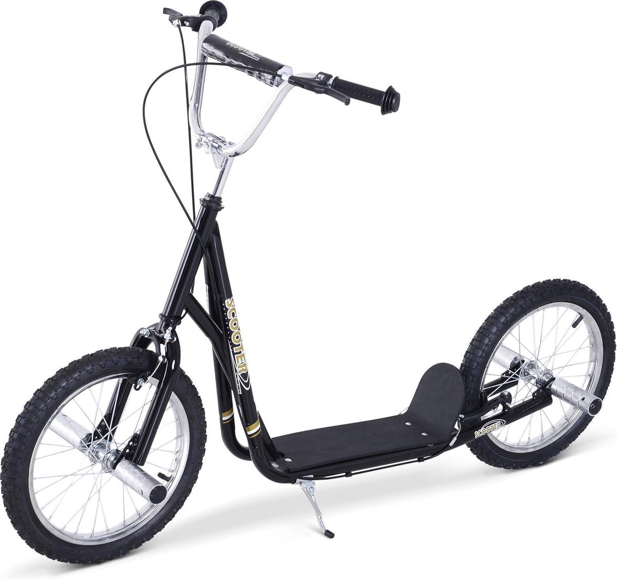 HOMCOM Kinder City scooter Stuntstep 16 inch zwart