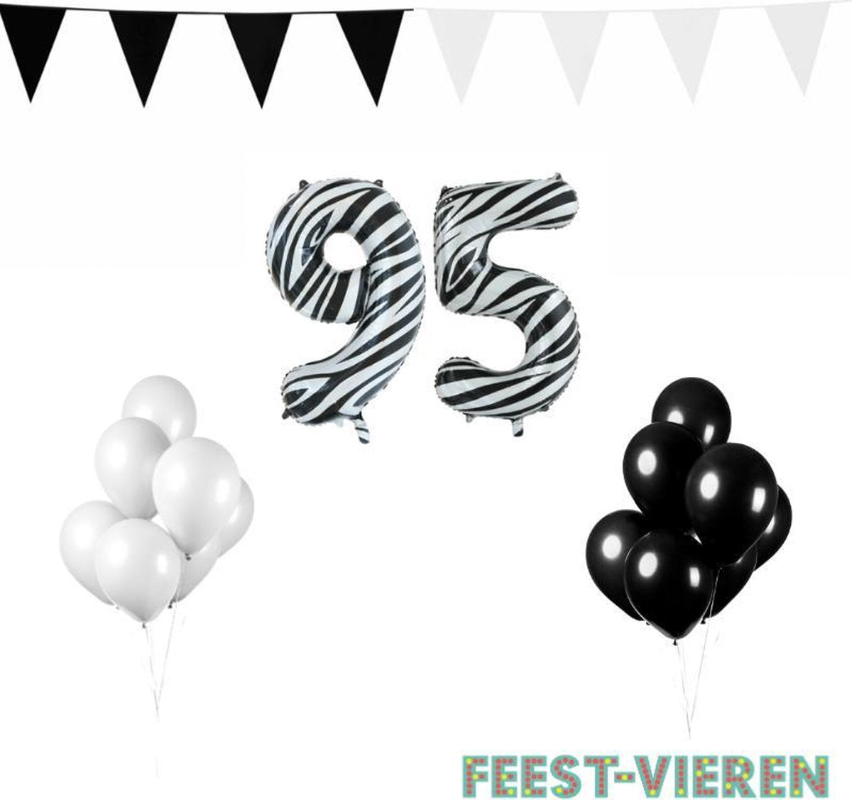 95 jaar Verjaardag Versiering Pakket Zebra