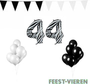 44 jaar Verjaardag Versiering Pakket Zebra