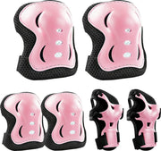 Kinderbeschermerset Roze - 6 in 1 inliner beschermerset Beschermende uitrusting
