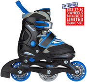 Nijdam Inlineskates Junior Verstelbaar - Semi-Softboot - Zwart/Blauw/Grijs - 27-30