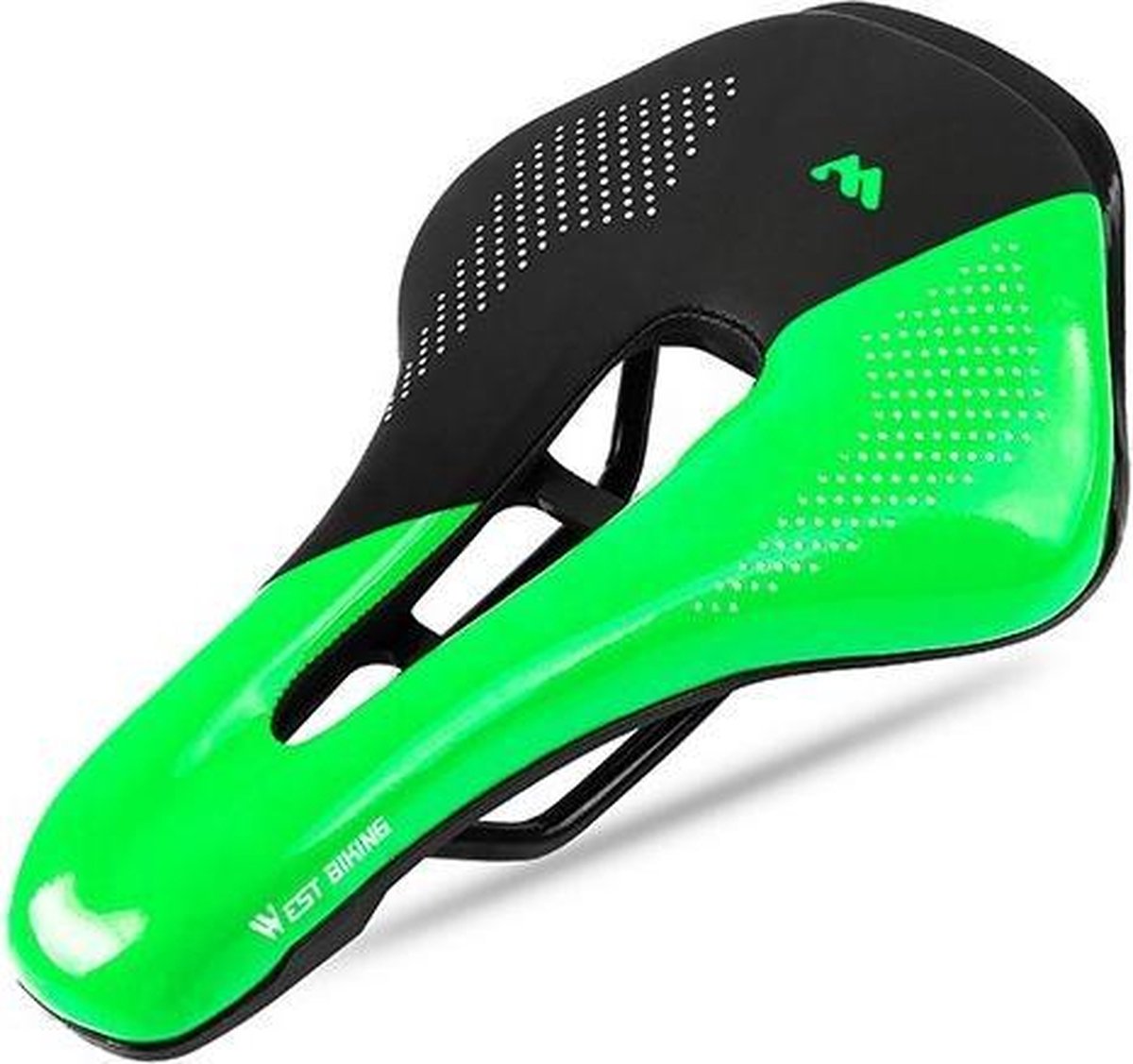 Fietszadel - MTB Zadel met Ventilatie - Aerodynamisch Zadel Fiets - Mountainbike - Racefiets - Stadsfiets - Groen