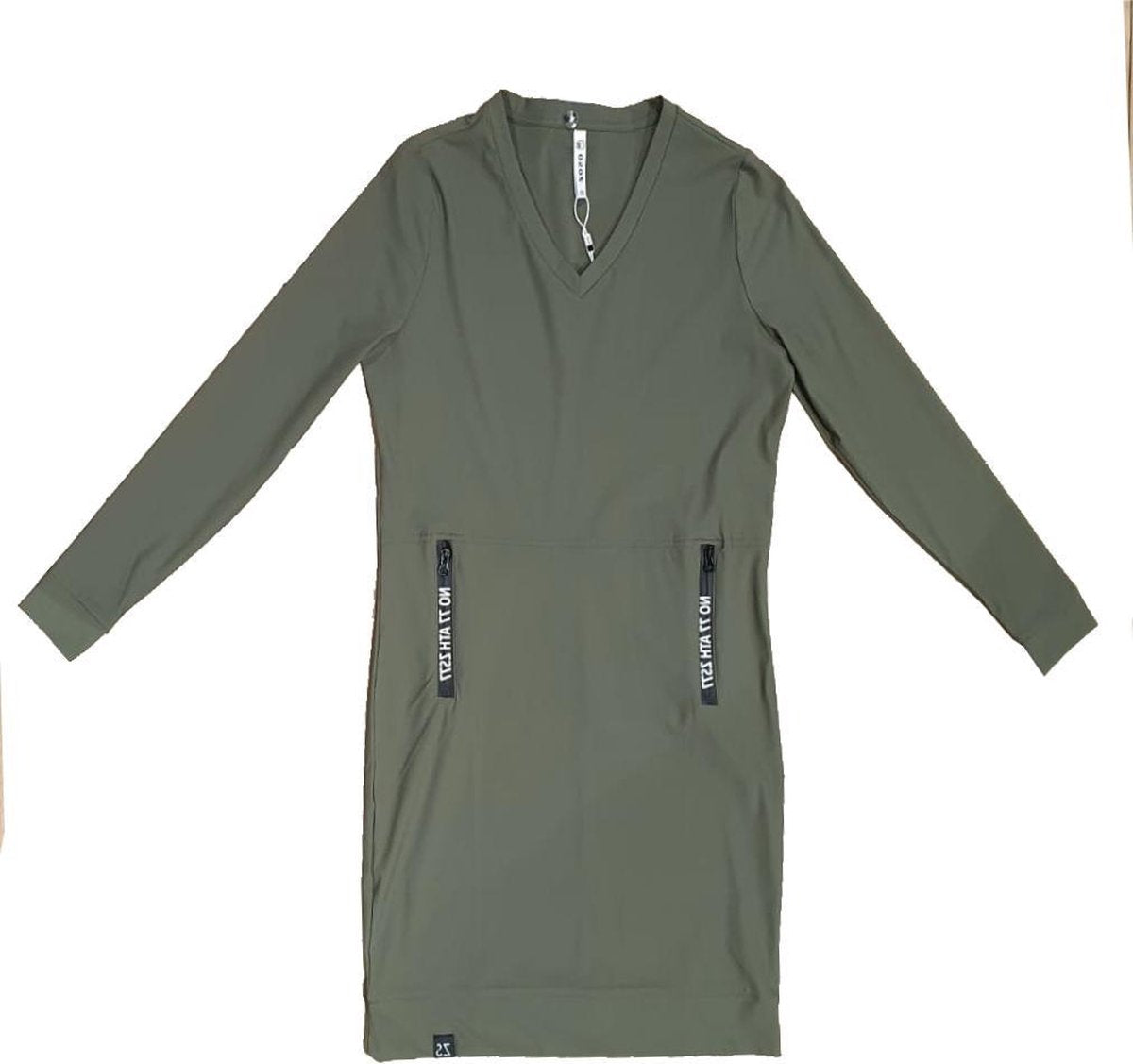 Zoso Patricia dames jurk casual donkergroen