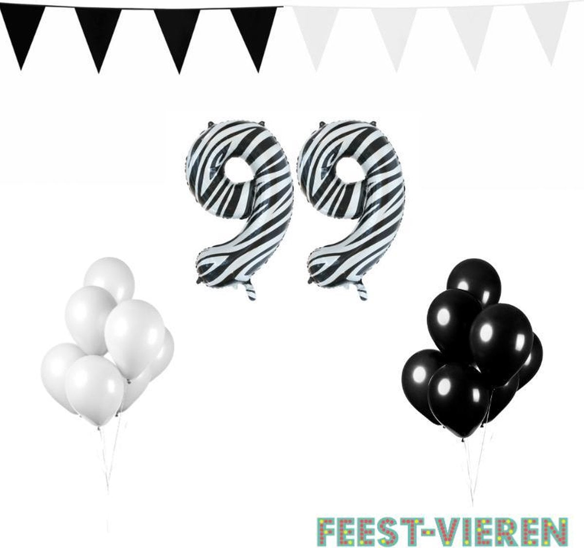 99 jaar Verjaardag Versiering Pakket Zebra