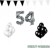 54 jaar Verjaardag Versiering Pakket Zebra
