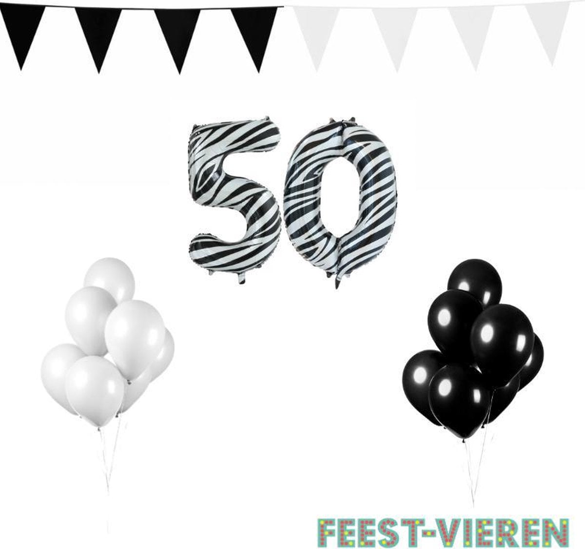 50 jaar Verjaardag Versiering Pakket Zebra