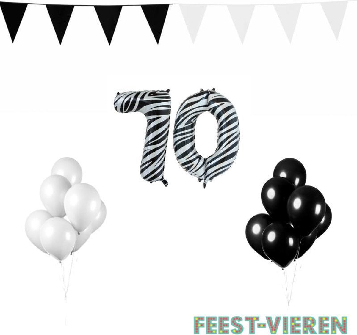 70 jaar Verjaardag Versiering Pakket Zebra
