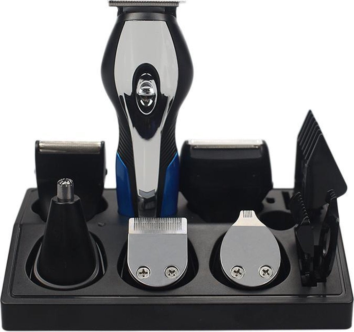 Lipa Vas 2188 6 in 1 pakket tondeuse en trimmers / Met tondeuse/ Met baardtrimmer/ Met snortrimmer/ Met elektrisch scheerapparaat/ Met neustrimmer/ Met bakkebaarden trimmer/ USB oplaadbaar/ Draadloze tondeuse/ Keramische messen/ Thuiskapper