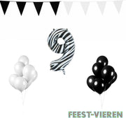 9 jaar Verjaardag Versiering Pakket Zebra