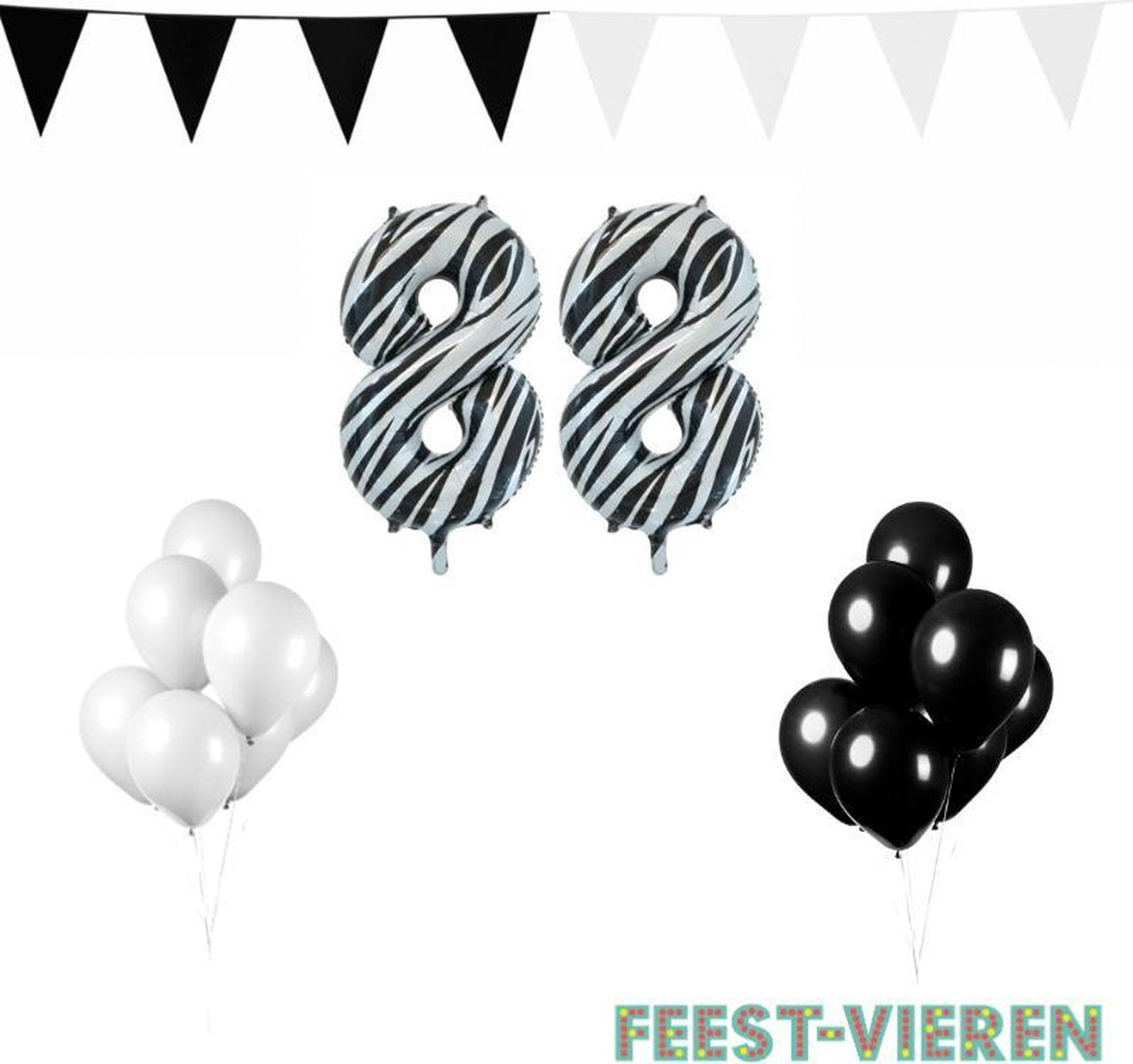 88 jaar Verjaardag Versiering Pakket Zebra