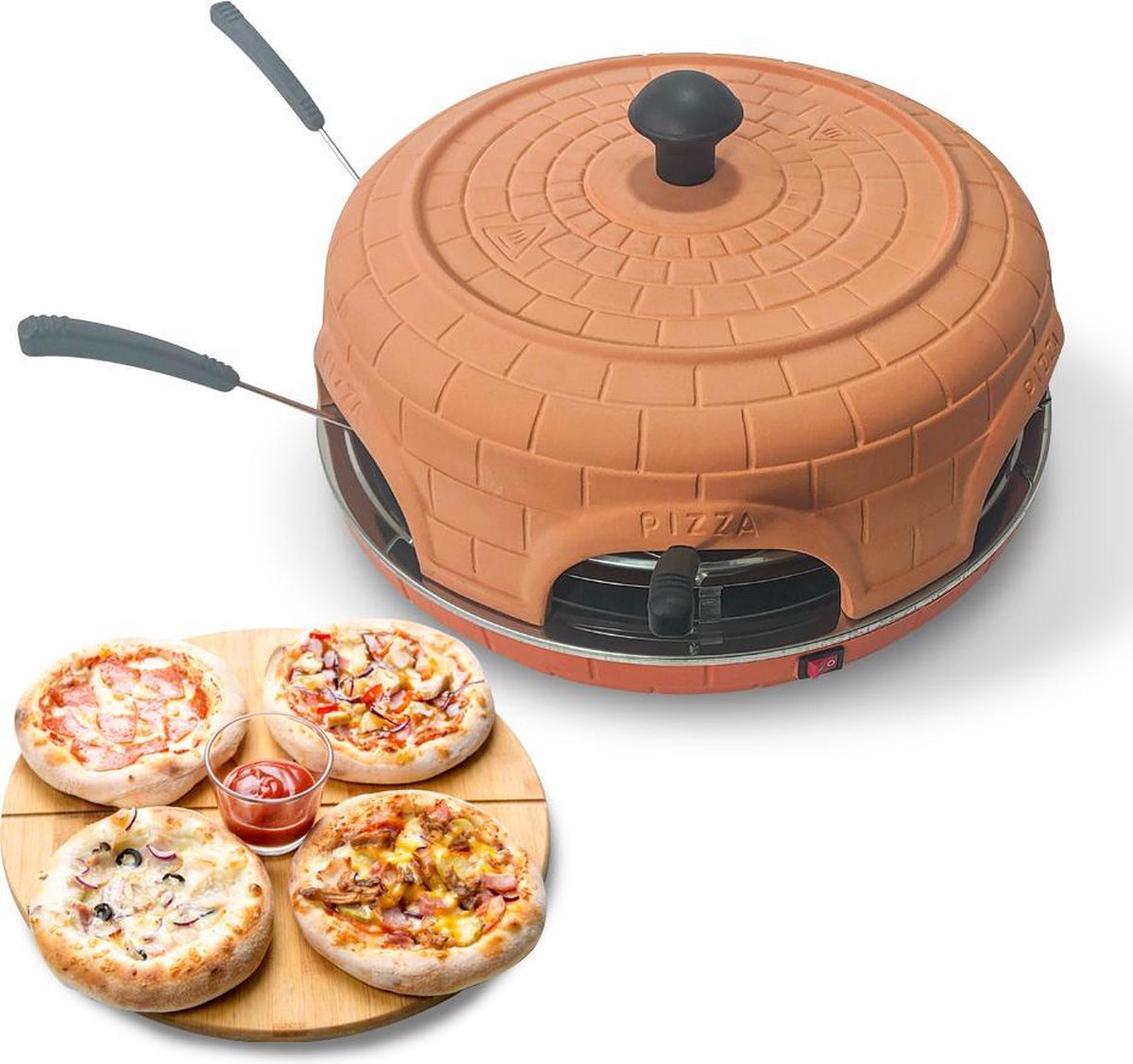 BluMill Pizzarette – Pizza oven – 6 Personen – 1100 Watt – Pizzamaker - Incl. deegvorm en spatels