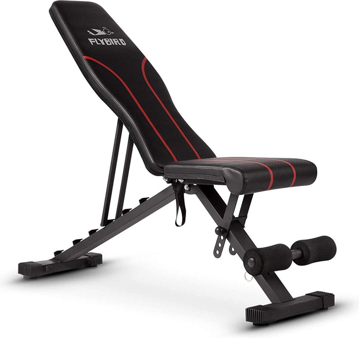 Gutos Verstelbare Halterbank - Leer - Zwart - Verstelbaar - Halter - Fitnessbank - Buikspierbank - Inklapbaar - Opvouwbaar - Work out bank
