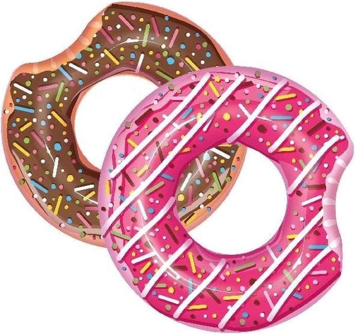Opblaasbare chocolade donut 107 cm