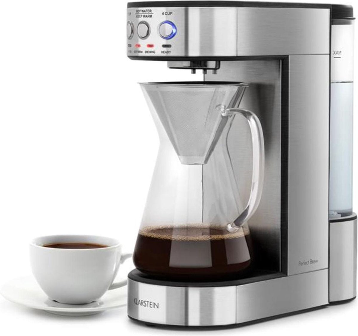 Perfect Brew koffiezetapparaat 1800W glazen kan edelstaal zilver