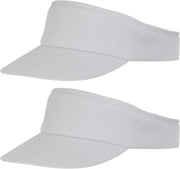 2x stuks witte zonneklep pet voor volwassenen - Katoenen verstelbare witte zonnekleppen - Dames/heren