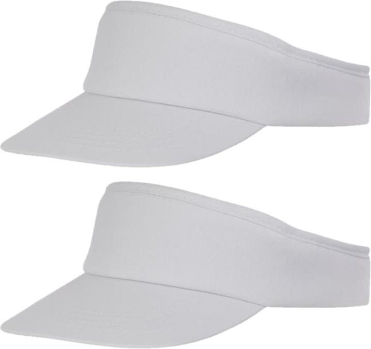 2x stuks witte zonneklep pet voor volwassenen - Katoenen verstelbare witte zonnekleppen - Dames/heren