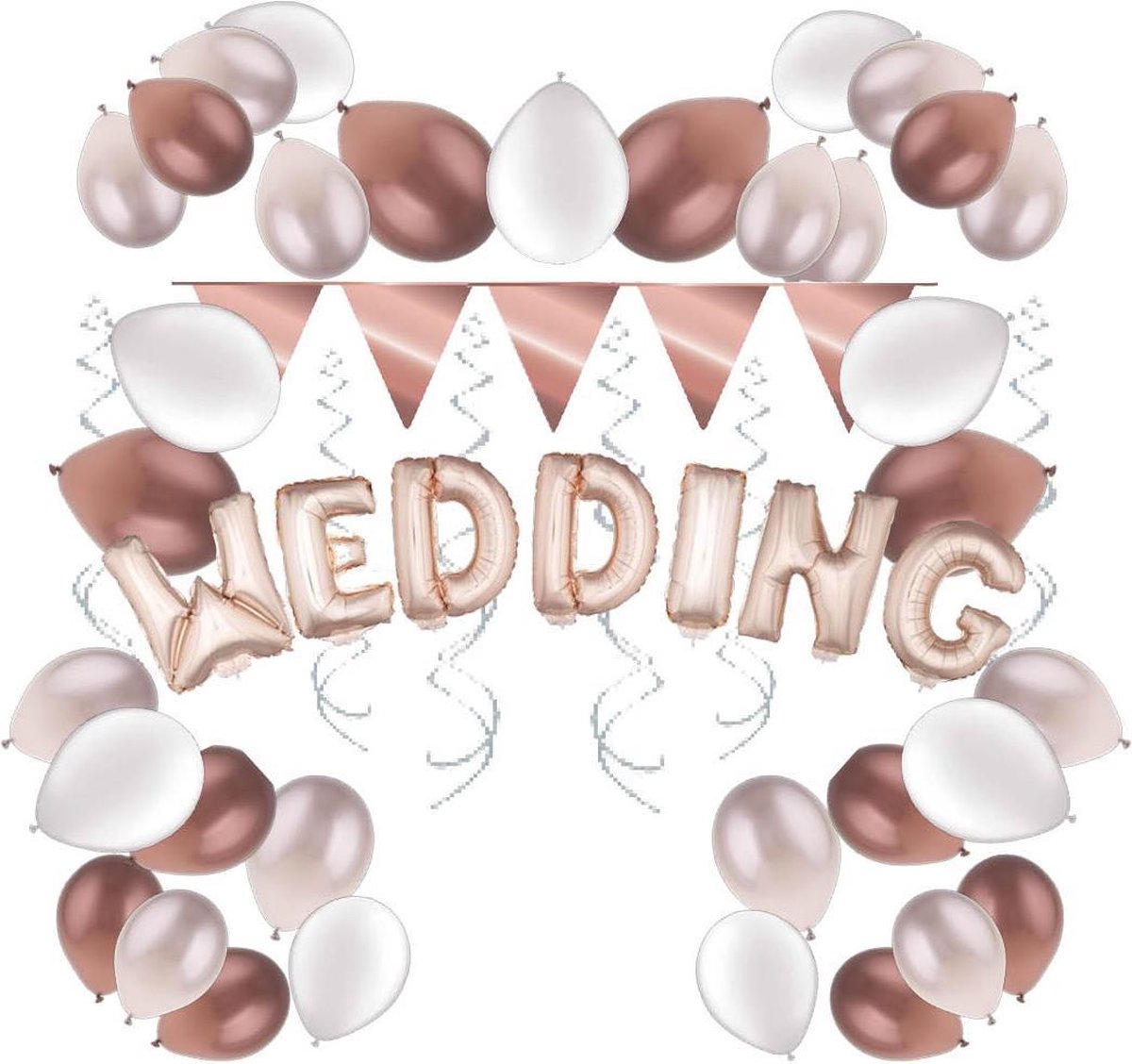e-Carnavalskleding.nl Wedding feestpakket rosé Medium | Versiering trouwfeest rosé | Decoratie trouwfeest voor een mooie bruiloft Medium
