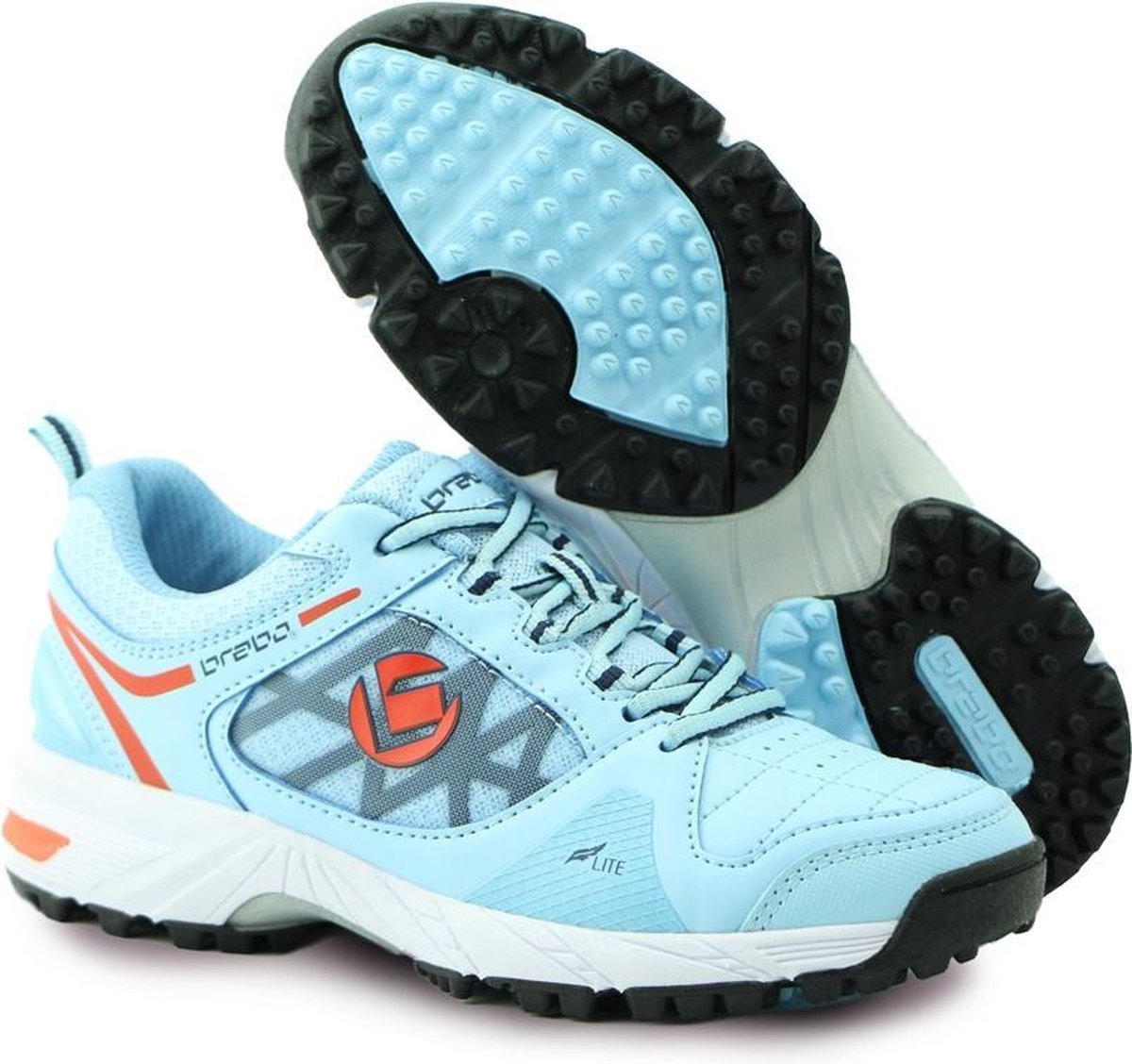 Brabo Brabo Tribute shoe Light Blue/Orange Hockeyschoenen Unisex - Orange