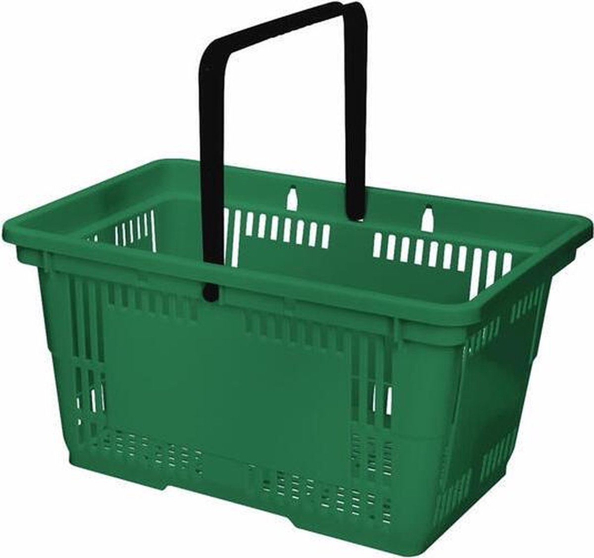 Winkelmandje 28 liter - groen - 1 handvat - 10 stuks