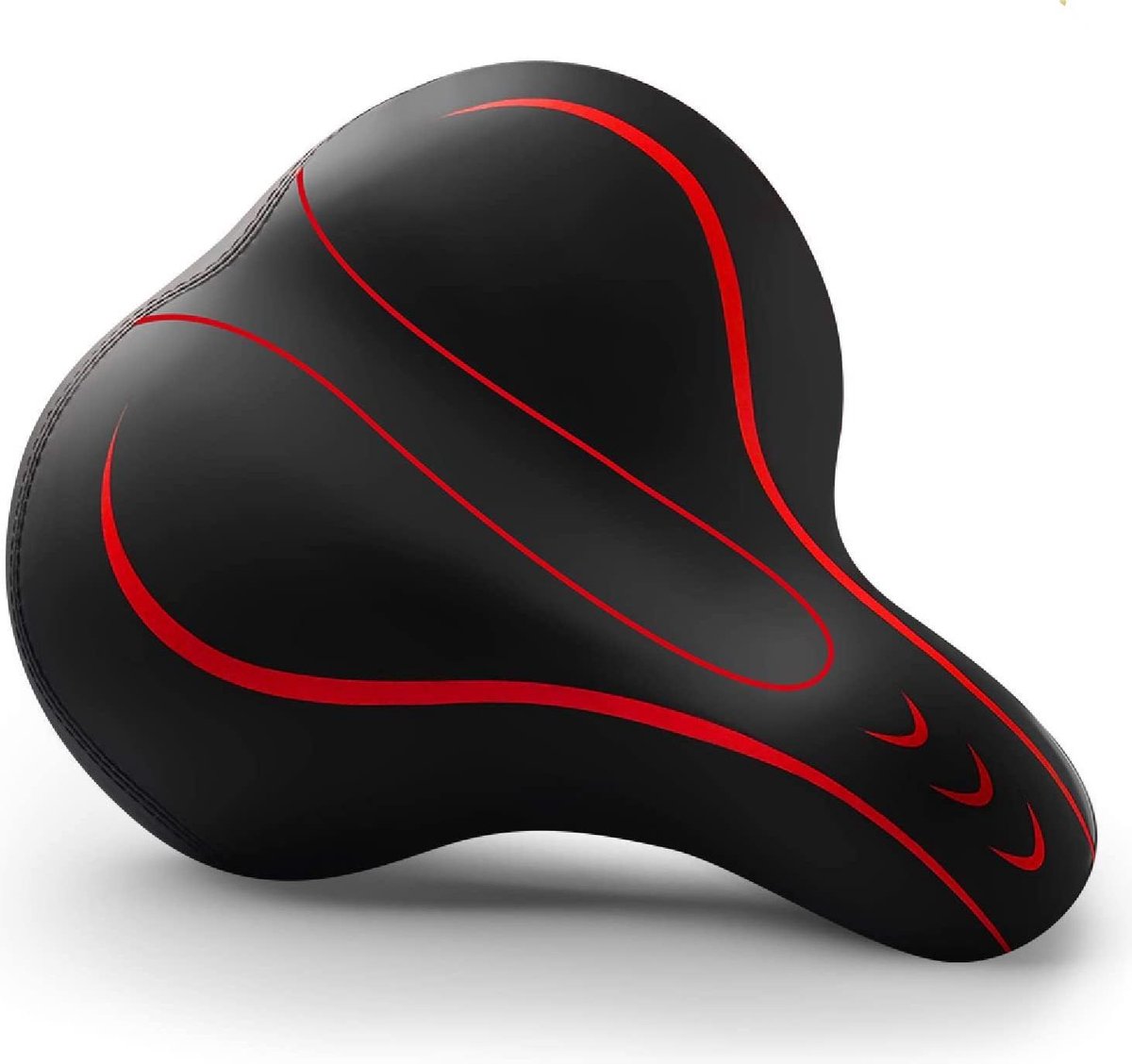 FIEZIO Fietszadel Ergonomisch Dual Shock Memory Foam Rood Unisex Dames Heren - Extra Comfortabel - Fiets Zadel