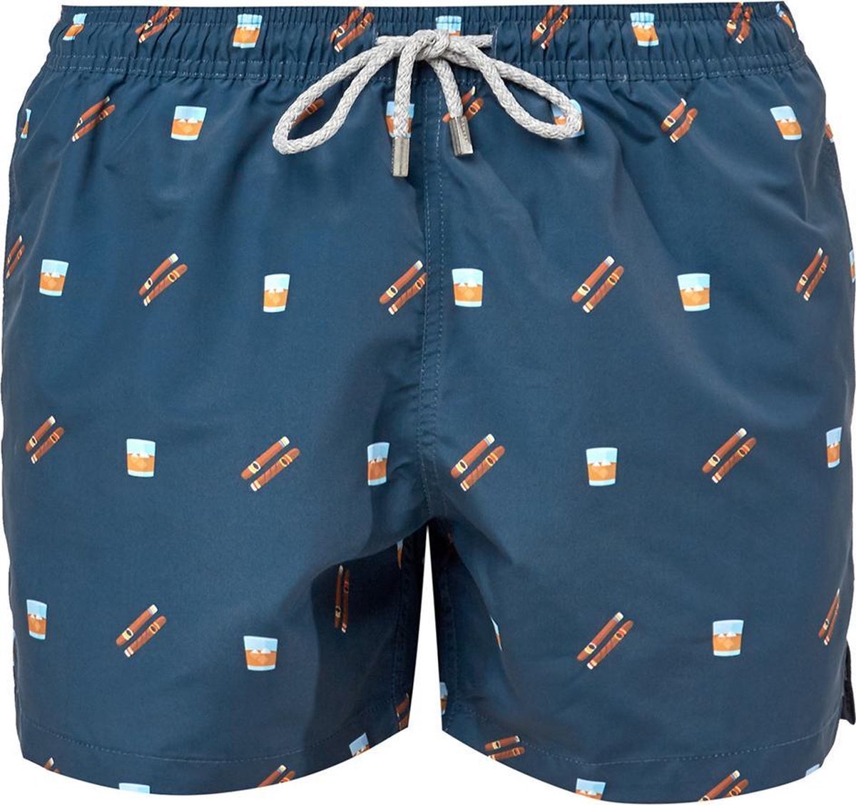 Zwembroek Heren ON THE ROCKS met Mesh Binnenbroek en Drie Zakken - Zachte en Comfortabele Zwemshort Heren / Zwembroeken Heren - Waterafstotende Zwembroek Mannen / Herenmode van Premium Stof - Marineblauw - L (EU 44)