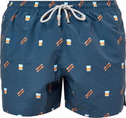 Zwembroek Heren ON THE ROCKS met Mesh Binnenbroek en Drie Zakken - Zachte en Comfortabele Zwemshort Heren / Zwembroeken Heren - Waterafstotende Zwembroek Mannen / Herenmode van Premium Stof - Marineblauw - L (EU 44)