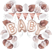 e-Carnavalskleding.nl Babyshower rosé feestversieringspakket Medium | Versiering babyshower of geboorte rosé | Geboorte versiering meisje