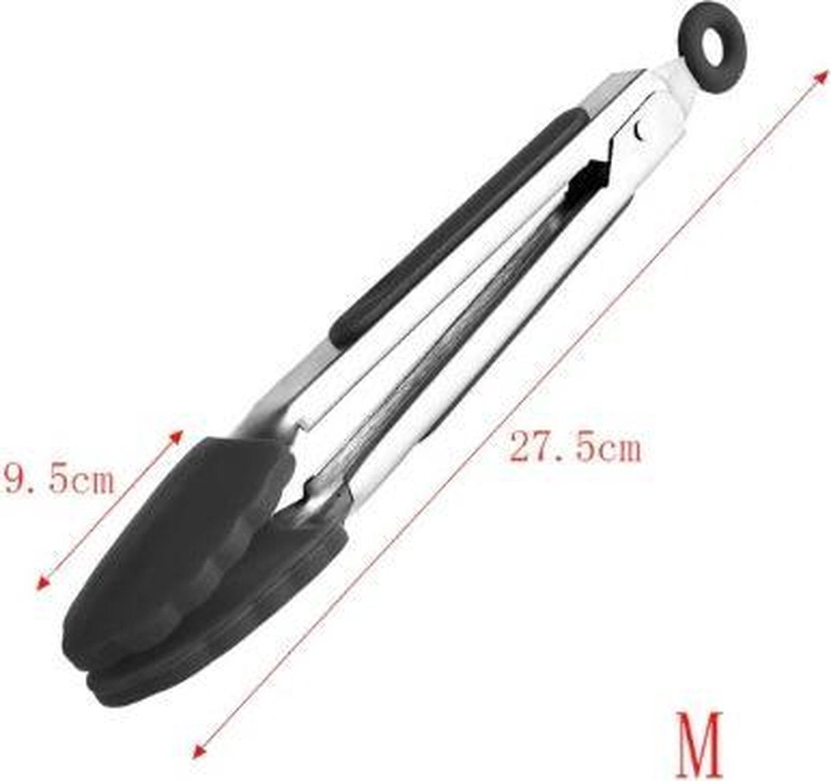 Invendio - Vlees/salade Serveertang (maat M) - Softgrip - Hittebestendig - totale lengte 27