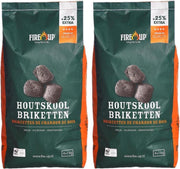 2x zakken fire-up houtskool briketten 5 kilo - BBQ