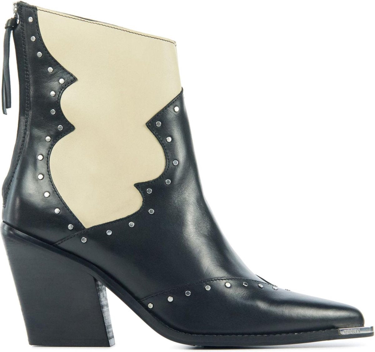 Bronx Vrouwen Leer  Cowboylaarzen / Laarzen / Damesschoenen 34184-a - Zwart - maat 36