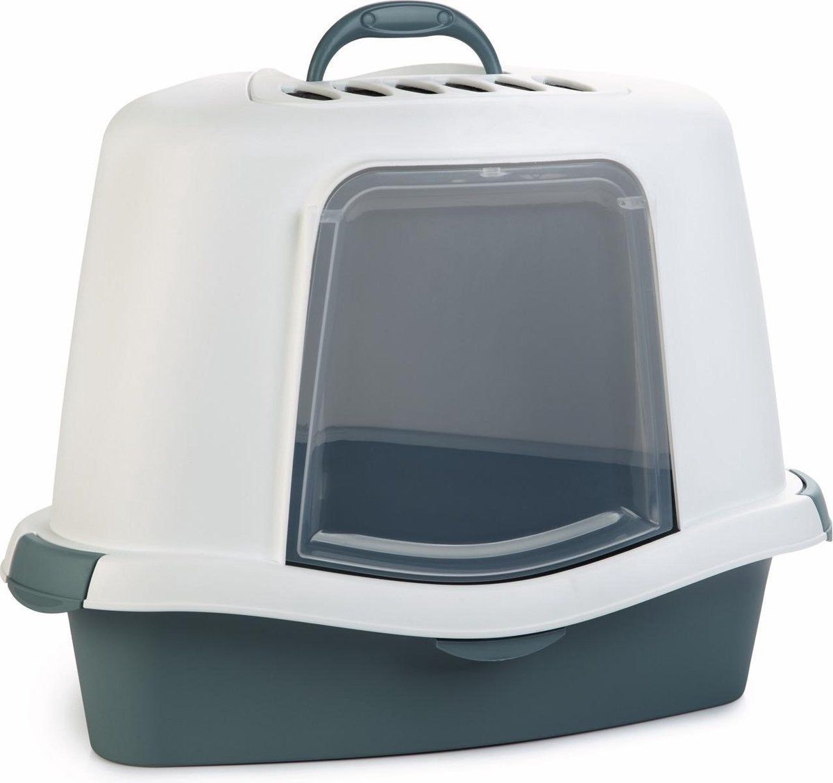 ZOLUX hoektoilet met schep 54 x 40 x 40 cm - staalblauw - voor kittens
