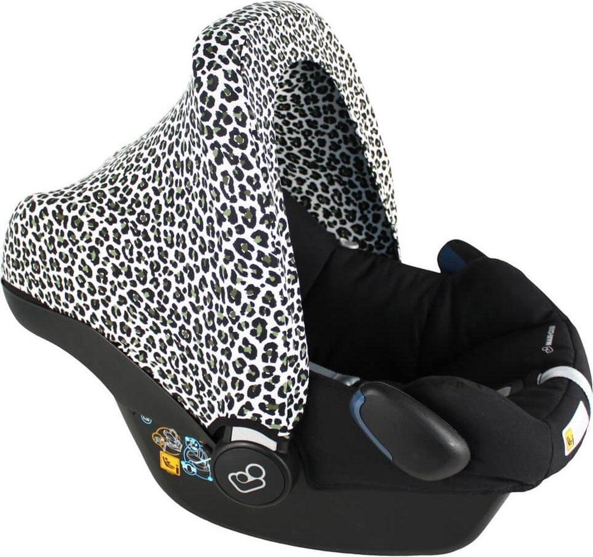 Ukje Zonnekap voor Maxi-Cosi Cabriofix Pebble – UV 50+ - Wit groen